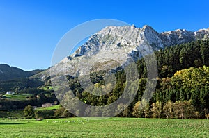 Atxondo valley with anboto mountain photo