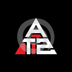 ATZ triangle letter logo design with triangle shape. ATZ triangle logo design monogram. ATZ triangle vector logo template with red