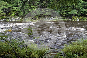 Au sable river rapids  in adirondack mountains