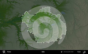 Aube highlighted, France. Physical photo