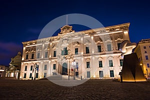 Auberge Castille at night Valletta