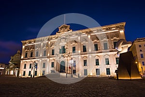 Auberge Castille at night Valletta photo