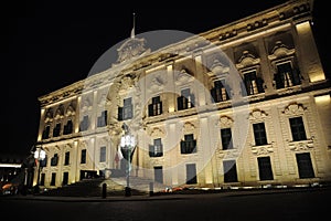 Auberge de Castille at night. Valetta, Malta. photo