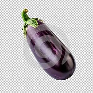 Aubergine eggplant isolated on transparent background
