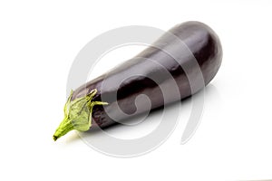 Aubergine or eggplant on white background