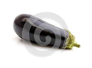 Aubergine or eggplant on white background