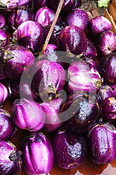 Aubergine at market