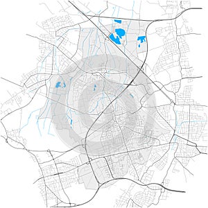 Aubing-Lochhausen-Langwied, MÃ¼nchen, Deutschland high detail vector map