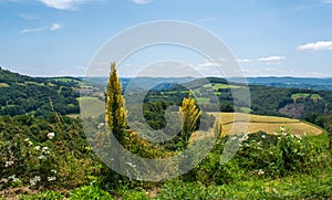 Landscape of the Aubrac plateau, Aveyron, France photo