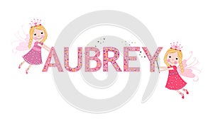 Aubrey female name with cute fairy