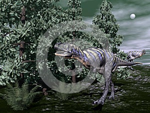 Aucasaurus dinosaur running - 3D render
