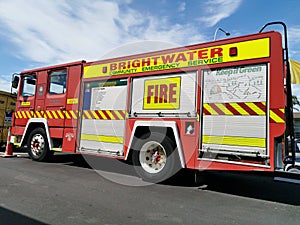 AUCKLAND, NEW ZEALAND - Oct 02, 2020: View of old Dennis RS fire engine truck