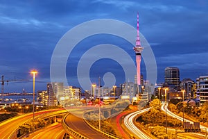 Auckland Skyline and Motorway