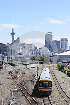 Auckland Skyline and Train