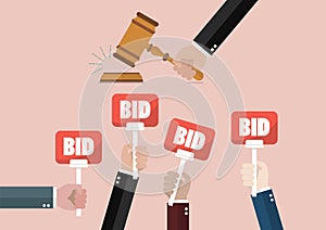 Auction and bidding concept