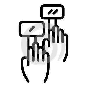 Auction bids icon, outline style