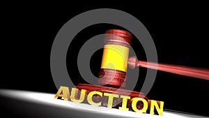 Auction gavel animation with matte