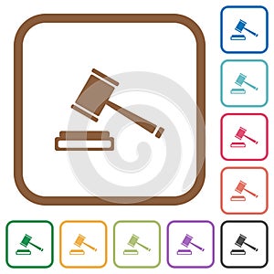 Auction hammer simple icons