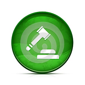 Auction icon on classy splash green round button illustration