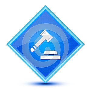 Auction icon isolated on special blue diamond button