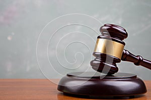 auction or justice concept - gavel on the wooden table