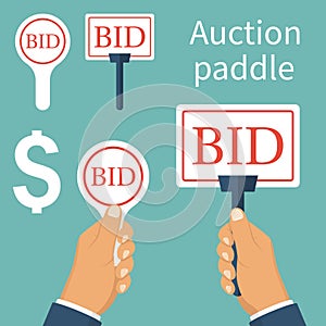 Auction paddle isolated