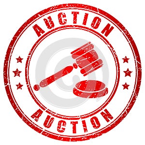 Auction red stamp photo