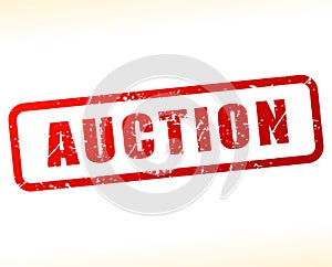 Auction stamp on white background