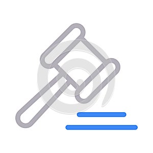 Auction thin color line vector icon