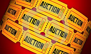 Auction Ticket Admission Pass Buy Bid Shop for Deals 3d Illustration