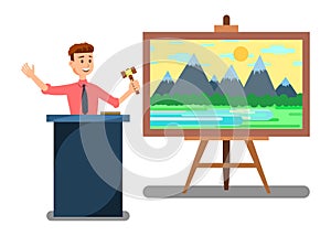 Dražiteľ predajné maľovanie los reklamný formát primárne určený pre použitie na webových stránkach 
