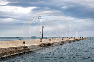 The Audace pier at seafront of Trieste, Italy photo