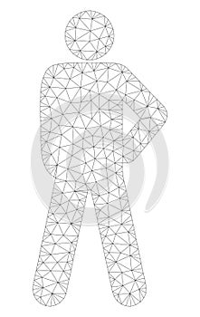 Audacity Pose Polygonal Frame Vector Mesh Illustration