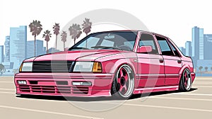 Audi In Gta Art Style With Californian Lowrider Design