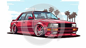 Audi In Gta Art Style With Californian Lowrider Design