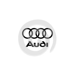 Audi logo editorial illustrative on white background