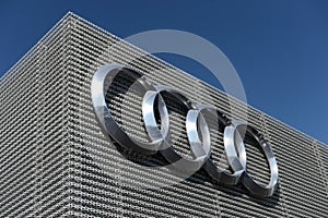 Audi logo on the wall