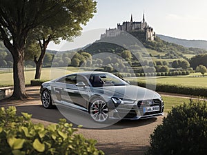 Audi luxury car in France landscape