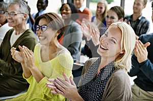 Audience Applaud Clapping Happiness Appreciation Training Concept photo