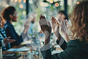 Audience Applauding Speaker At Business Conference