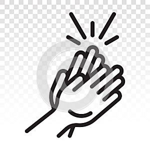 Audience clap / applause / clapping hands line art icon for apps or website