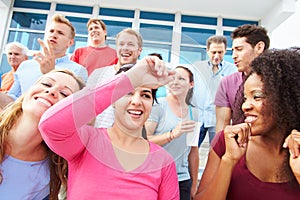 Audience Dancing At Outdoor Concert Performance