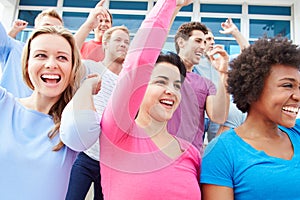 Audience Dancing At Outdoor Concert Performance