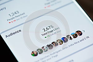 Audience in facebook on smartphone screen