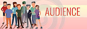 Audience people concept banner, cartoon style