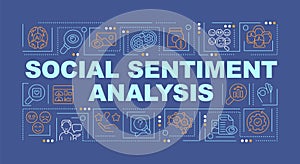 Audience sentiment analysis word concepts dark blue banner