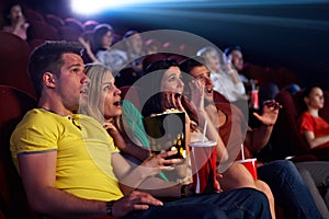 Audience shocked in multiplex movie theater