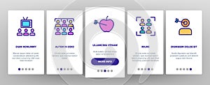 Audience Social Group Onboarding Icons Set Vector