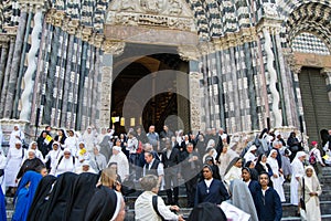 The audience for the speech of Pope Francis.