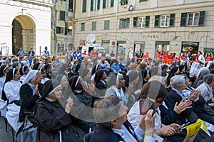 The audience for the speech of Pope Francis